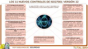 Los 11 nuevos controles de ISO27001 versión 2022